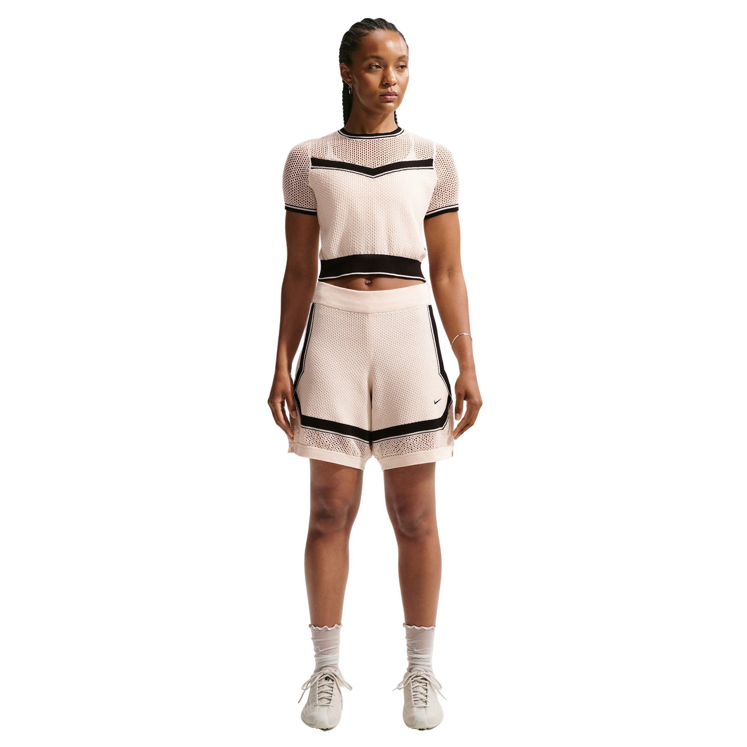 Nike Women's Sportswear Chill OP Knit Shorts - OFF-WHITE/BLACK